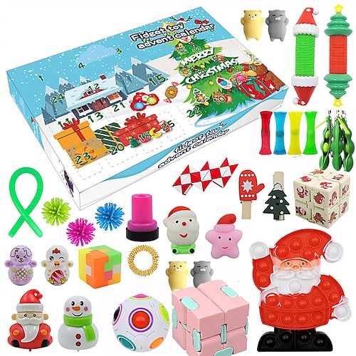 

Conjunto de brinquedos de inquietação 45 pcs pacote de inquietação para alívio da ansiedade brinquedos sensoriais de estresse caixa de inquietação com fantoches de dedo bolha pop bola de estresse