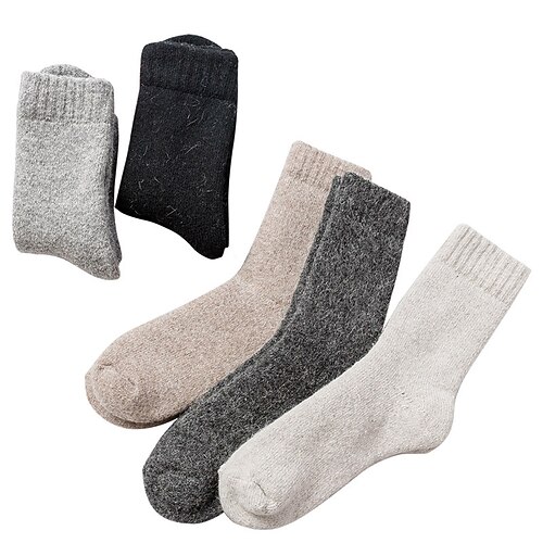 

Women's Crew Socks Home Gift Daily Solid Color Polyester Wool Business Formal Casual Warm Elastic 1 Pair