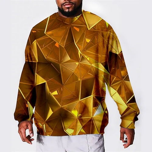 

Men's Plus Size Pullover Sweatshirt Big and Tall Graphic Crew Neck Long Sleeve Spring & Fall Basic Fashion Streetwear Comfortable Casual Sports Tops