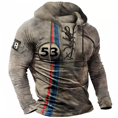 

Herren Hoodie Sweatshirt Kapuze Zur Seite fahren Braun Mit Kapuze Grafik-Drucke mit Schnürung Bedruckt Casual Täglich Sport 3D-Druck Basic Strassenmode Designer Frühling Herbst Bekleidung / Langarm