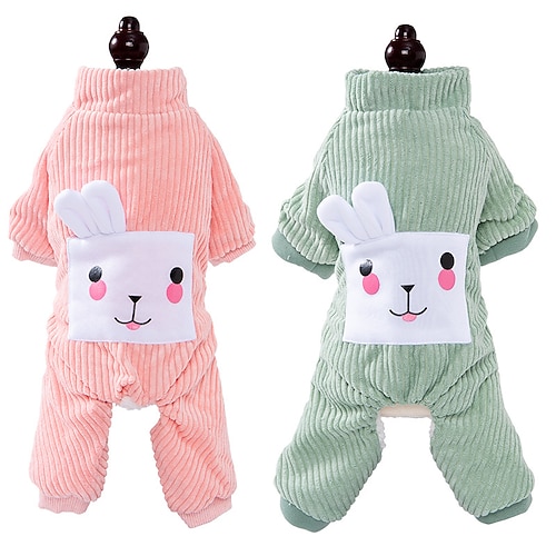 

Dog Cat Jumpsuit Rabbit Adorable Stylish Ordinary Casual Daily Outdoor Casual Daily Winter Dog Clothes Puppy Clothes Dog Outfits Warm Green Pink Costume for Girl and Boy Dog Fleece XS S M L XL XXL