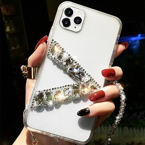 

Phone Case For Apple Classic Series iPhone 14 Pro Max 13 12 11 Pro Max Mini X XR XS 8 7 Plus Bumper Frame Rhinestone Full Body Protective Crystal Diamond Silica Gel