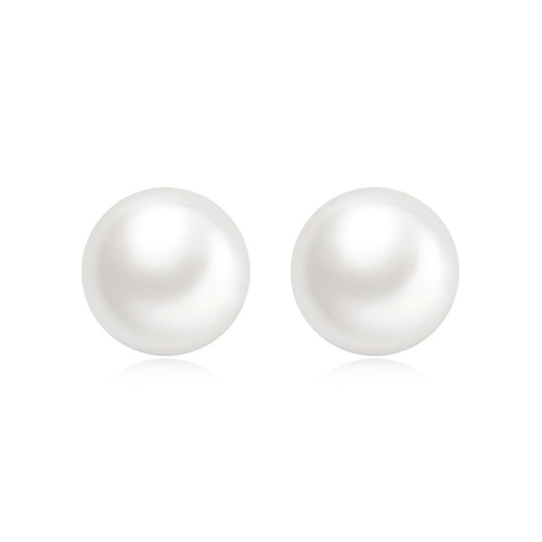 

Women's White Freshwater Pearl Stud Earrings Fine Jewelry Classic Precious Stylish Simple S925 Sterling Silver Earrings Jewelry White For Wedding Engagement 1 Pair