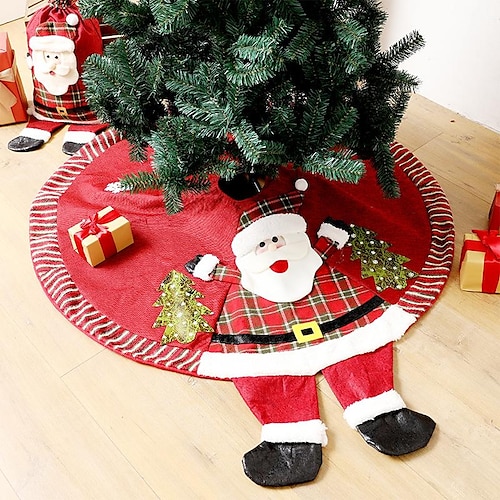

Christmas Santa Tree Skirt Decorations Christmas Tree Apron Decoration Joy