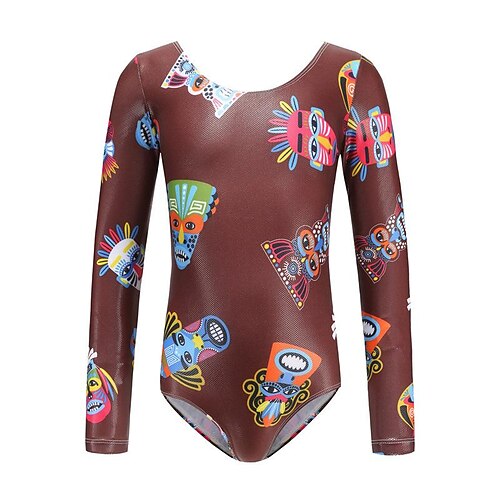 

printed long-sleeved one-piece briefs latin dance clothes summer dance training clothes girls competition clothes manufacturers supply