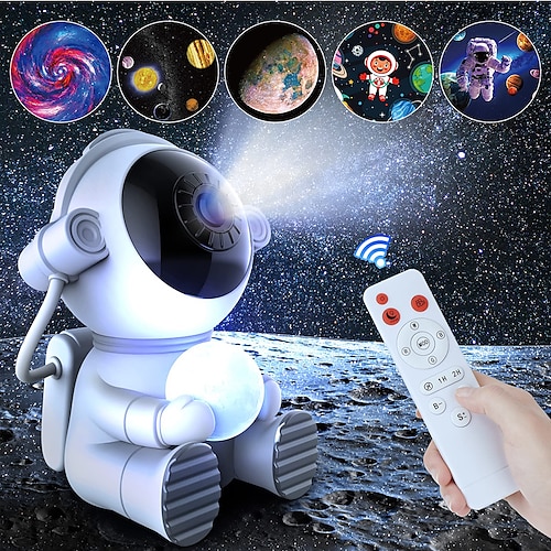 

Space Planetarium Projector Lights Real Starry Sky NebulaGalaxy Projector with 6 ProjectionRemote Timer & 360Rotation Head Astronaut Night Lamp with MoonGifts for Kids Adult Christmas Room Dcor