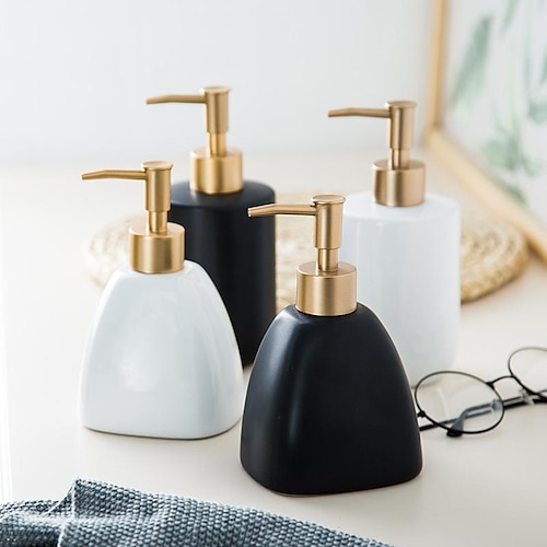 

Ceramic Soap Dispenser 300ml Hand Sanitizer Bottle Press Bottle Dispenser Shampoo Body Wash Bathroom