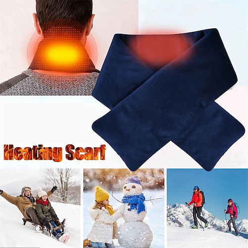 

Electric Heating Scarf 3 Gear Regulation USB Couple Scarf Neckerchief Plush Collar Scarves Shawl Warmer Neck Brace Heating Pads Winter Outdoor Sports Scarf