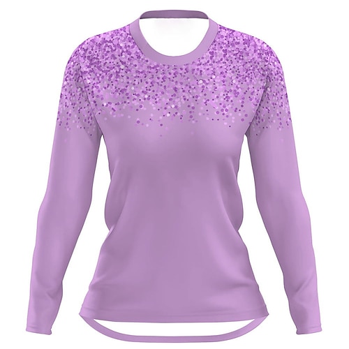 

21Grams Women's Downhill Jersey Long Sleeve Mountain Bike MTB Road Bike Cycling Purple Dot Bike Jersey Breathable Quick Dry Moisture Wicking Polyester Spandex Sports Dot Clothing Apparel / Athleisure