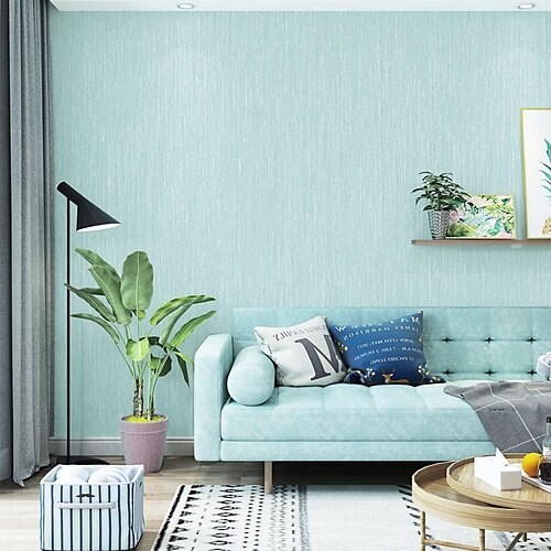 

Solid Color Thickened Wallpaper Peel and Stick Wallpaper Removable Non-woven Adhesive Required 53x950cm/20.87x374inch for Living Room/Bedroom