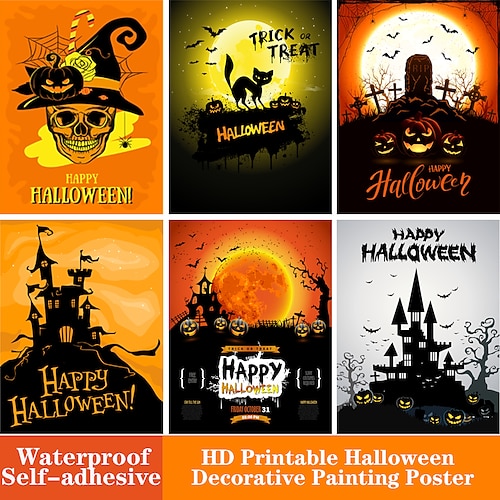 

Hd Printing Self-adhesive Waterproof Halloween Decoration Poster