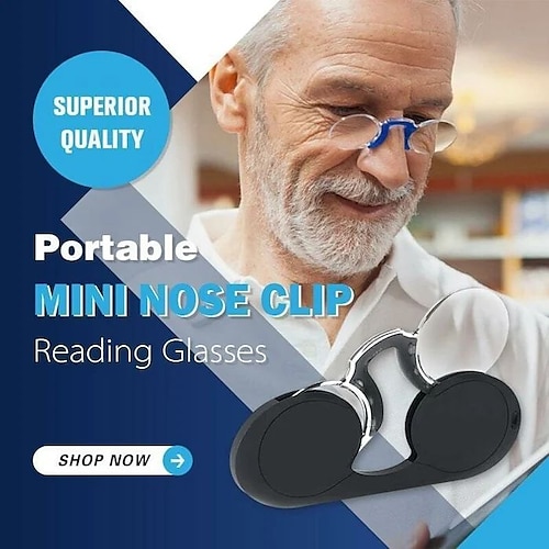 

Портативный силиконовый зажим для носа, карманные очки для чтения, мужские и женские мини-брелки, увеличивающие дальнозоркостью, очки для чтения без оправы
