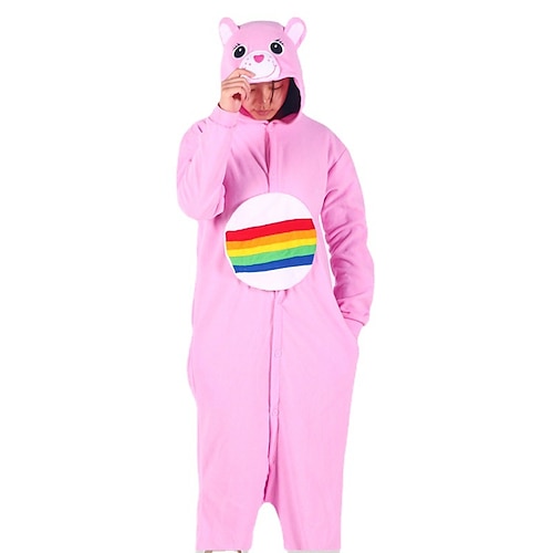 

Women's Pajamas Winter Kigurumi Pajamas Winter Onesies Jumpsuits Cartoon Rainbow Comfort Soft Sweet Home Daily Bed Cotton Warm Hoodie Long Sleeve Pocket Hoodie Winter Fall Pink / Pjs