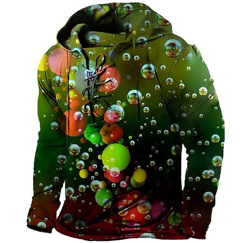 

Men's Pullover Hoodie Sweatshirt Pullover Green Purple Light Green Fuchsia Gray Hooded Geometric Graphic Prints Lace up Print Casual Daily Sports 3D Print Basic Streetwear Designer Spring Fall
