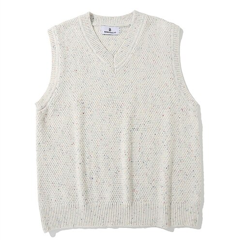 

Men's Sweater Vest Pullover Sweater Jumper Ribbed Knit Cropped Knitted Solid Color V Neck Keep Warm Modern Contemporary Work Daily Wear Clothing Apparel Winter Spring & Fall Blue Yellow M L XL