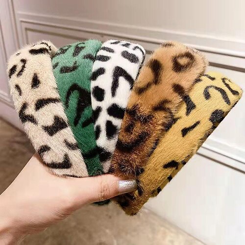 

1PC Women's Girls' Headbands Headband For Daily Leopard Fabric dark brown zebra turmeric