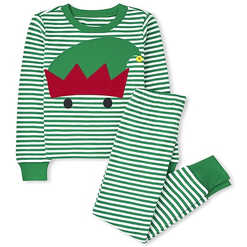 

2 Pieces Kids Girls' Ugly Christmas Santa Claus Crewneck Pants Suit Set Long Sleeve Cute Christmas Gifts 7-13 Years Winter Green / Fall