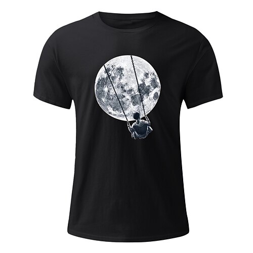 

drøm MOON Gynge T-shirt Anime Tegneserie Anime Klassisk Gadestil T恤衫 Til Herre Dame Unisex Voksne 3D-udskrivning 100% Polyester