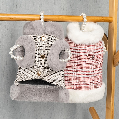 

Dog Cat Vest Plaid / Check Adorable Stylish Ordinary Casual Daily Outdoor Casual Daily Winter Dog Clothes Puppy Clothes Dog Outfits Warm Blue Pink Costume for Girl and Boy Dog Cotton XS S M L XL XXL