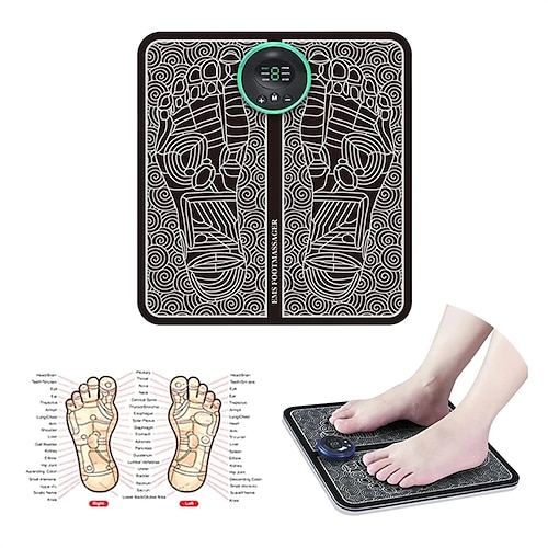 Masajeador de pies eléctrico , alfombrilla, cojín, estimulador de pies,  diseño plegable, dolor Mando a distancia B Yuyangstore almohadilla de  masaje