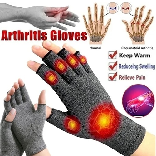 

1 Pair Arthritis Gloves Touch Screen Gloves Anti Arthritis Therapy Compression Gloves and Ache Pain Joint Relief Grey
