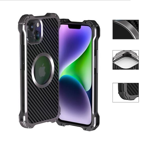 

Phone Case For Apple Back Cover iPhone 14 Pro Max 13 12 Pro Max Mini Detachable Four Corners Drop Resistance Military Grade Protection Armor Aluminum Alloy