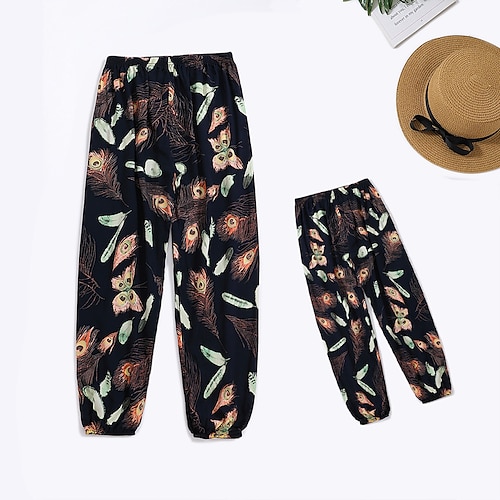 

Mommy and Me Pants Butterfly Home Navy Blue Vacation Matching Outfits
