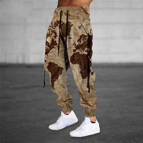 

Men's Sweatpants Joggers Trousers Drawstring Elastic Waist 3D Print Graphic Prints Comfort Breathable Sports Outdoor Casual Daily Cotton Blend Terry Streetwear Stylish Green Blue Micro-elastic