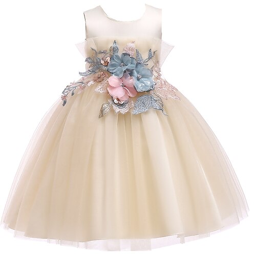 

Kids Girls' Dress Floral Party Dress Dress Party Cotton Sleeveless Princess Dress 3-10 Years Spring Purple Pink Champagne / Summer / Sweet