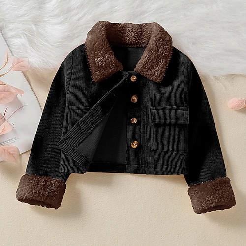 

Toddler Girls' Jacket & Coat Solid Color Active School Coat Outerwear 3-7 Years Winter claret Black khaki
