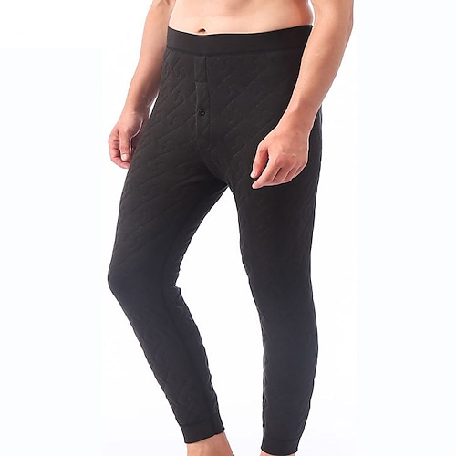 

Men's Long Johns Thermal Underwear Thermal Pants Pure Color Tights / Leggings Home Daily Comfort Warm Pant Elastic Waist Winter Dark Gray