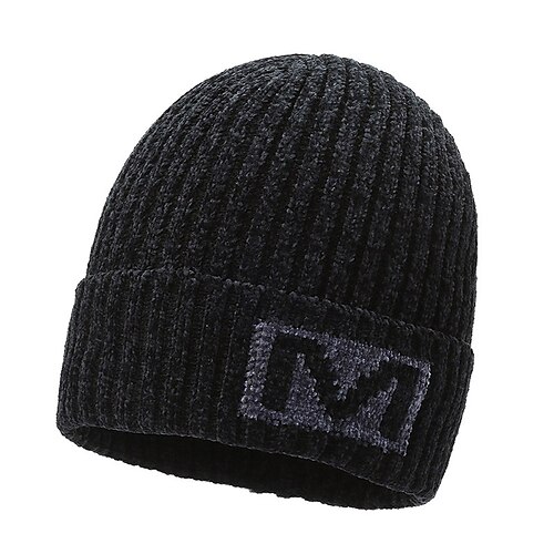 

Hat Beanie / Slouchy Men's Gray Black Outdoor Daily Knit Letter Portable Warm Breathable
