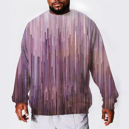 

Men's Plus Size Pullover Sweatshirt Big and Tall Graphic Crew Neck Long Sleeve Spring & Fall Basic Fashion Streetwear Comfortable Casual Sports Tops