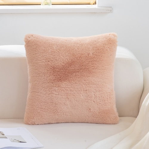 

Winter Rabbit Plush Pillow Cover Living Room Pillow Cover Sofa Cushion Nap Waist Pillow Bedside Backrest