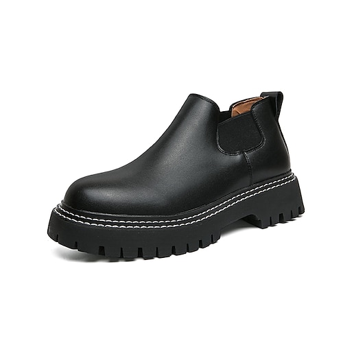 

Homens Botas Casual Clássico Diário Escritório e Carreira Couro Ecológico Botas / Botins Preto Inverno Outono