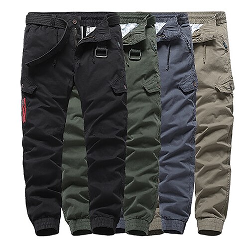

Men's Cargo Pants Trousers Zipper Pocket Drawstring Solid Color Comfort Breathable Full Length Daily Holiday Streetwear Sports Fashion ArmyGreen Khaki Micro-elastic