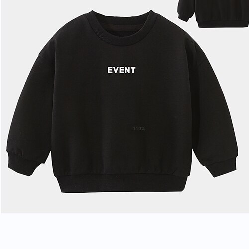 

Toddler Boys Sweatshirt Pullover Solid Color Long Sleeve Children Top Outdoor Sweatshirt Adorable Daily Black Gray Winter 7-13 Years / Fall
