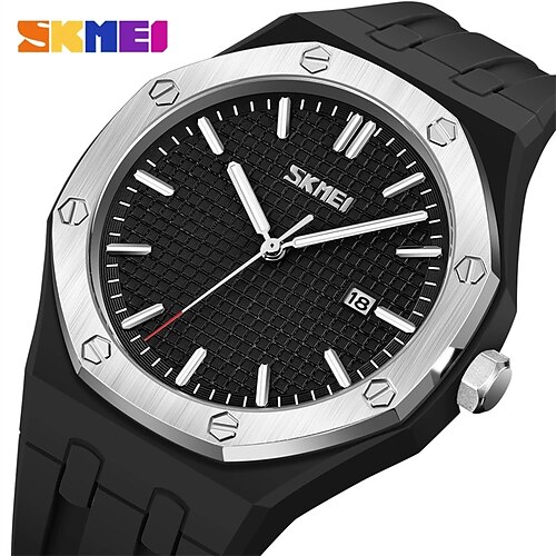 

SKMEI Military Men's Watch Silicone Strap Waterproof Sport Men Wrist Watch Casual Quartz Calendar Clock Male Watches