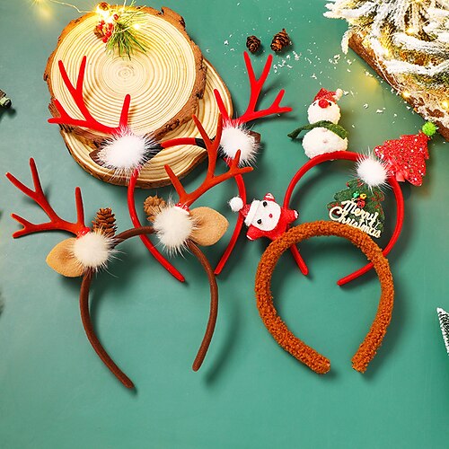 

Santa Claus Reindeer Headband Girls' Christmas Christmas Christmas Eve Kid's Party Christmas Polyester Headpiece