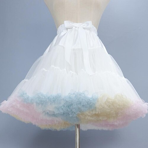 

Women's Petticoat Above Knee Organza White Skirts Layered Tulle Fashion Performance Casual Daily One-Size / Loose Fit