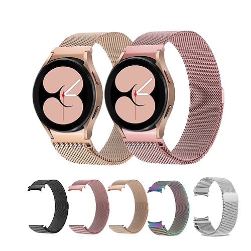 

2 paquetes Correa de Smartwatch para Samsung Galaxy Watch 5 Pro 45mm 4 Classic 42mm 46mm 3 41mm Active 2 40mm 44mm Gear Sport S2 Classic Acero Inoxidable Reloj inteligente Correa Impermeable cierre