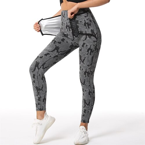 

Women's Leggings Postpartum High Waist Corset Bottoms Dark Grey Gray Black Spandex Winter Sports Activewear High Elasticity Skinny Athletic