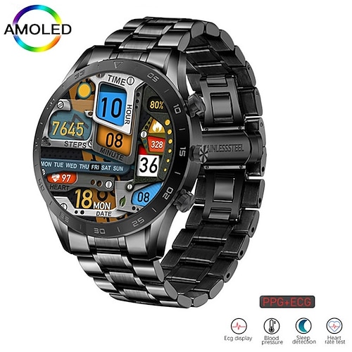 

DT70 Smart Watch 1.39 inch Smartwatch Fitness Running Watch Bluetooth ECGPPG Heart Rate Monitor Compatible with Android iOS Men Waterproof Hands-Free Calls IP68 35mm Watch Case