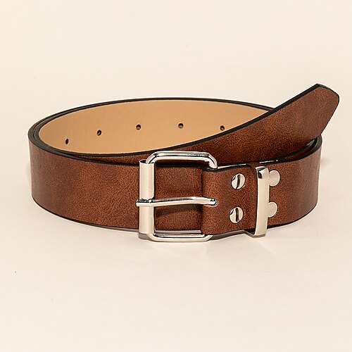 

Men's Belt PU Brown Waist Belt Work Interviews Pure Color