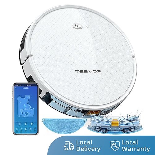 

Tesvor X500 Pro Robot Vacuum Cleaner Robotic Vacuum and Mop 1800Pa Strong Suction WiFi/App/Alexa Quiet Self-Charging Robotic Vacuum Cleaner