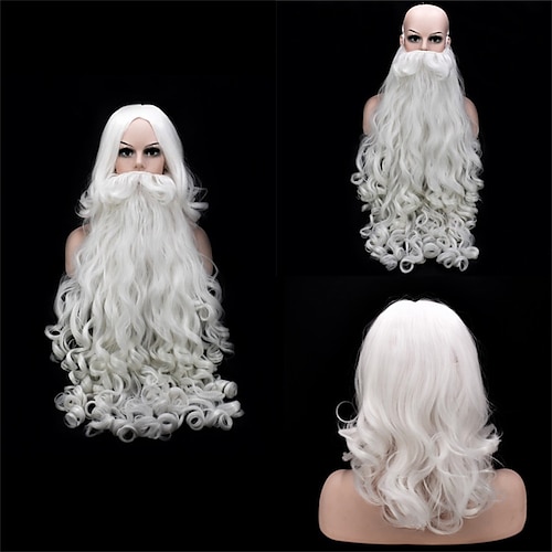

Christmas Party wigs Christmas Santa Claus Beard Wig False Beard Wig Role Plays Skin-friendly Wearing High Temp Fiber Beard