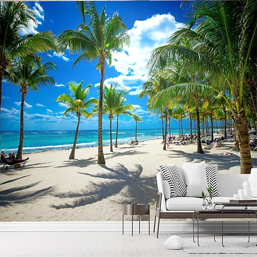 

Mural Wallpaper Wall Sticker Covering Print Peel and Stick Removable Self Adhesive Landscape Seaside Tree PVC / Vinyl Home Decor