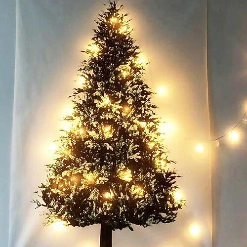 

Christmas Tree Party Wall Tapestry Art Photo Background Decor Cloth Blanket Curtain Hanging Home Bedroom Living Room Decoration Polyester