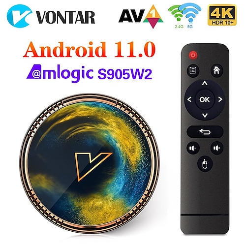 

2022 VONTAR X2 Smart TV Box Android 11 Amlogic S905W2 4GB 32GB 64GB Support 4K 60fps AV1 2.4&5G Wifi BT4.0 2GB 16GB Media Player
