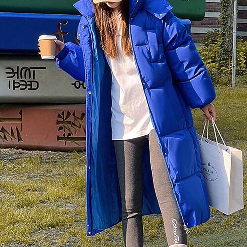 

Women's Winter Jacket Winter Coat Parka Warm Breathable Outdoor Daily Wear Vacation Going out Pocket Zipper Hoodie Casual Lady Comfortable Solid Color Regular Fit Outerwear Long Sleeve Winter Fall
